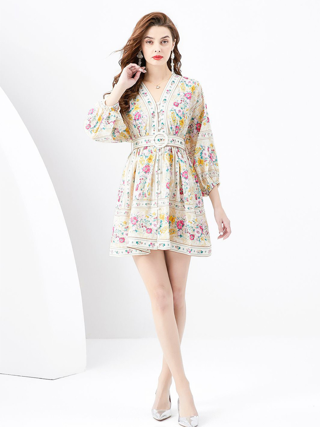 JC Collection Fit & Flare Mini Floral Dress
