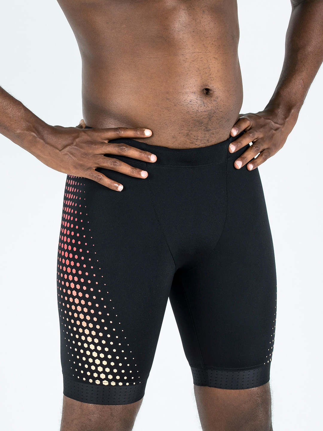 Decathlon NABAIJI - Mens Black Quick-Dry Swimming Jammer With Inner Mesh