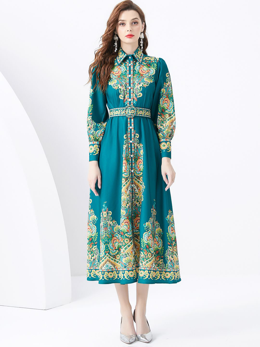 JC Collection A-line Midi Shirt Dress