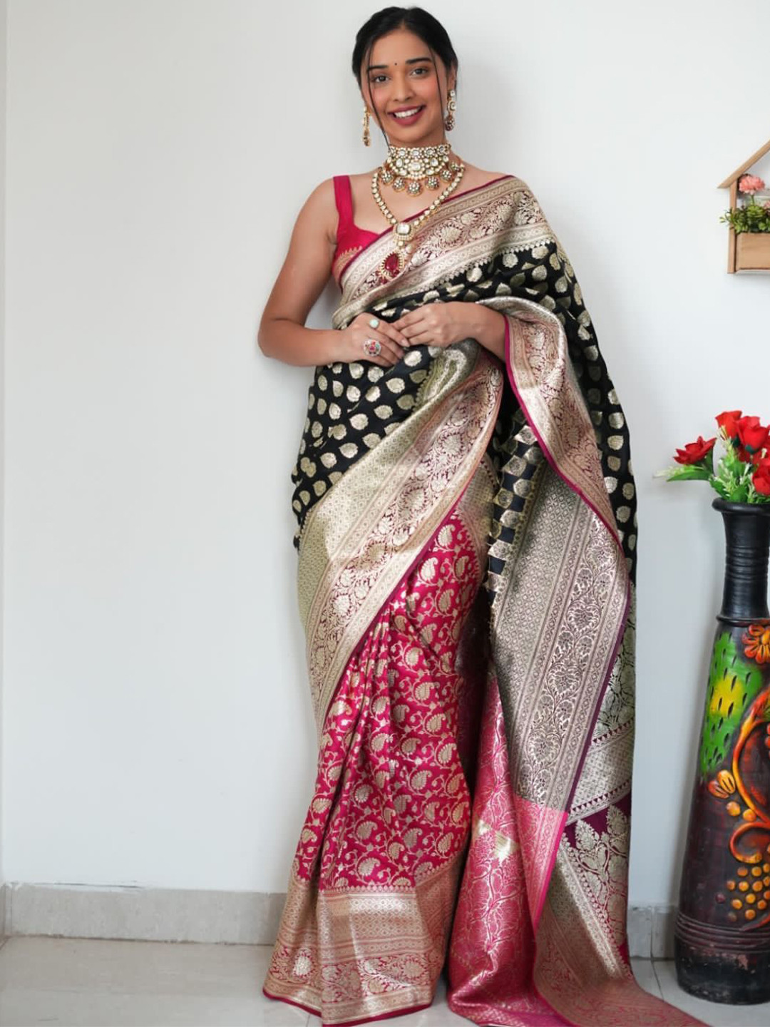 Marziyaa Banarasi Silk Cotton Woven Design Zari  Celebrity Saree