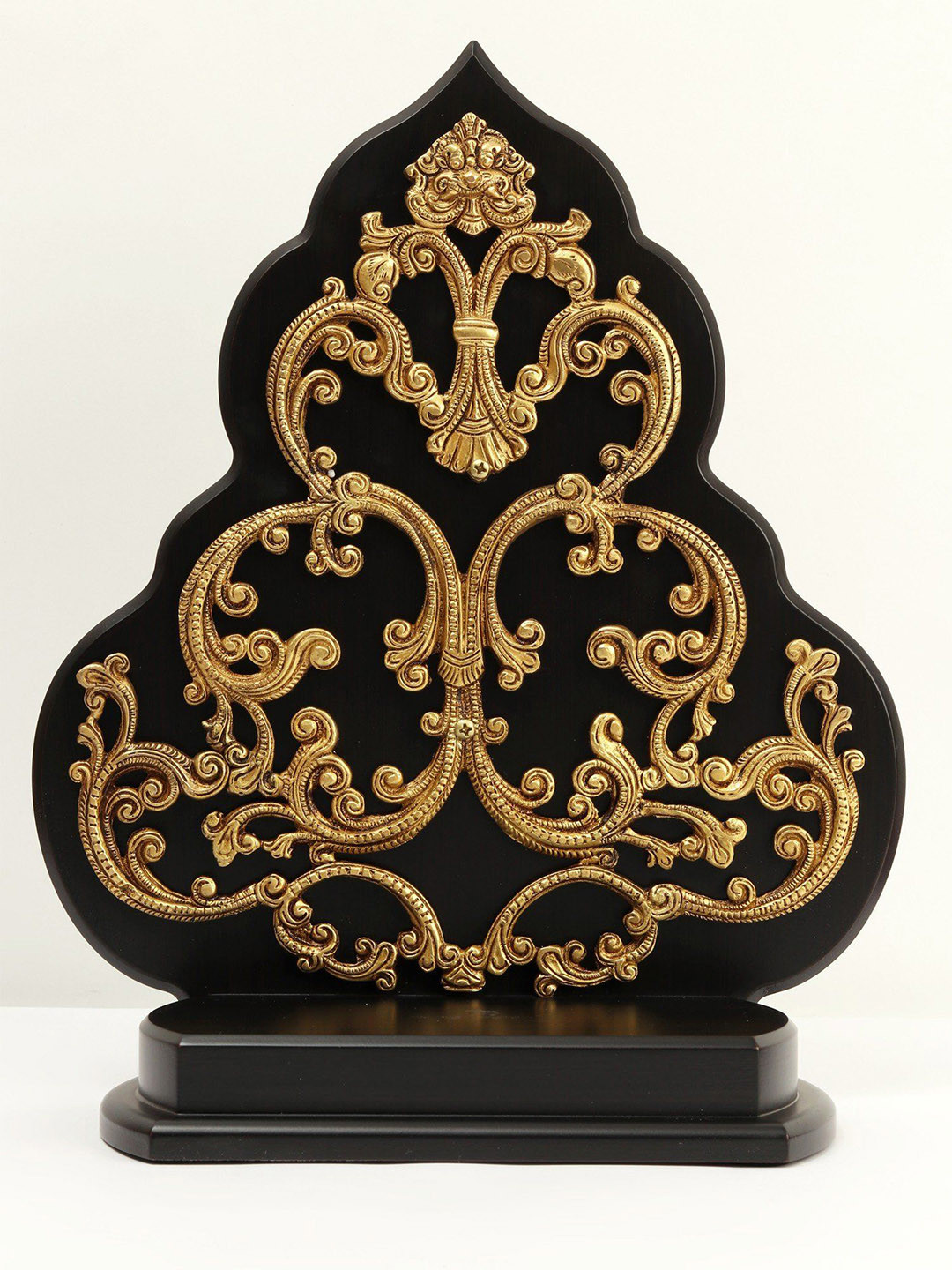 Exotic India Kirtimukha Throne for Your Favourite Deity Brass Matte Wall Hangings-14.5In