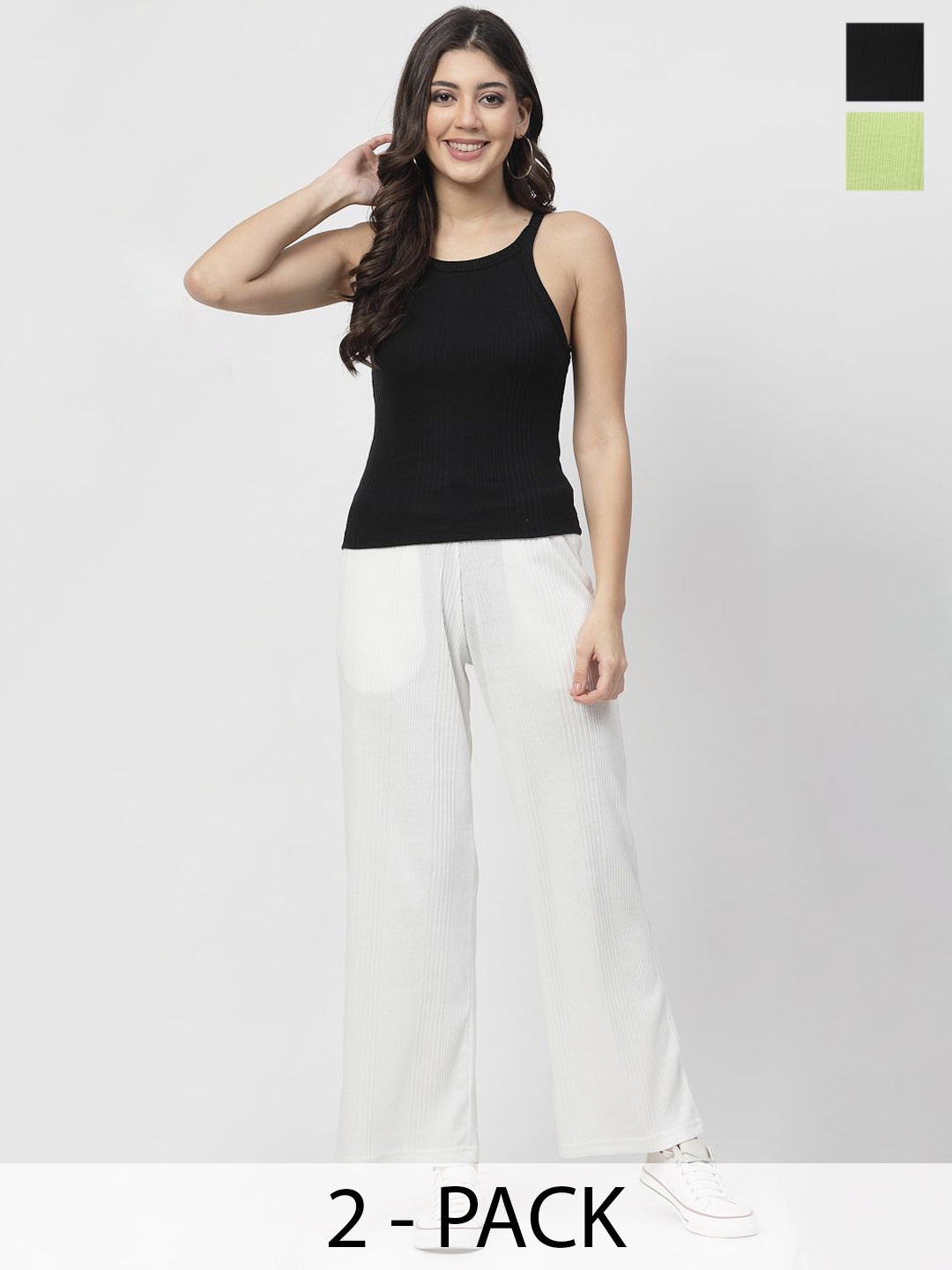 ETC Pack Of 2 Ribbed Spaghetti Tank Lounge T-shirts