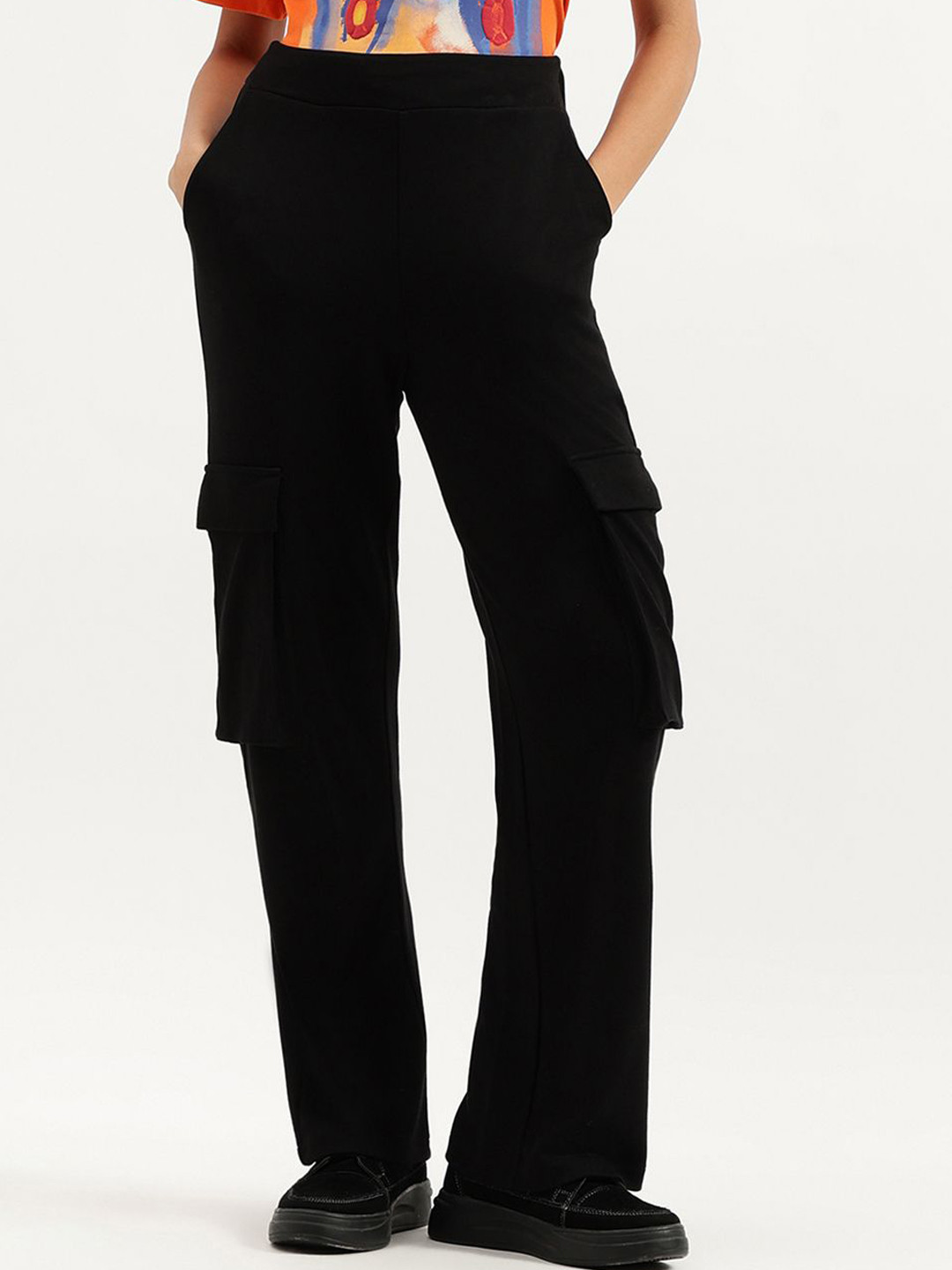 United Colors of Benetton Women Slip-On Straight Fit Cargo Pants