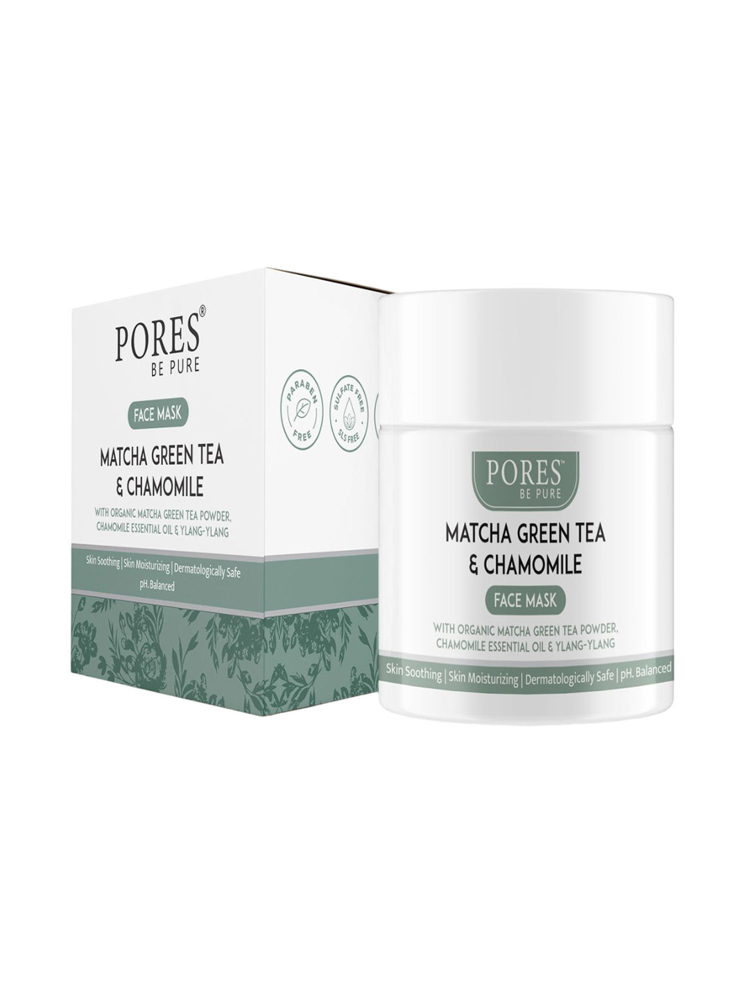 PORES Be Set Of 2 Pure Matcha Green Tea Clay Face Mask For Moisturizing Skin-100g Each