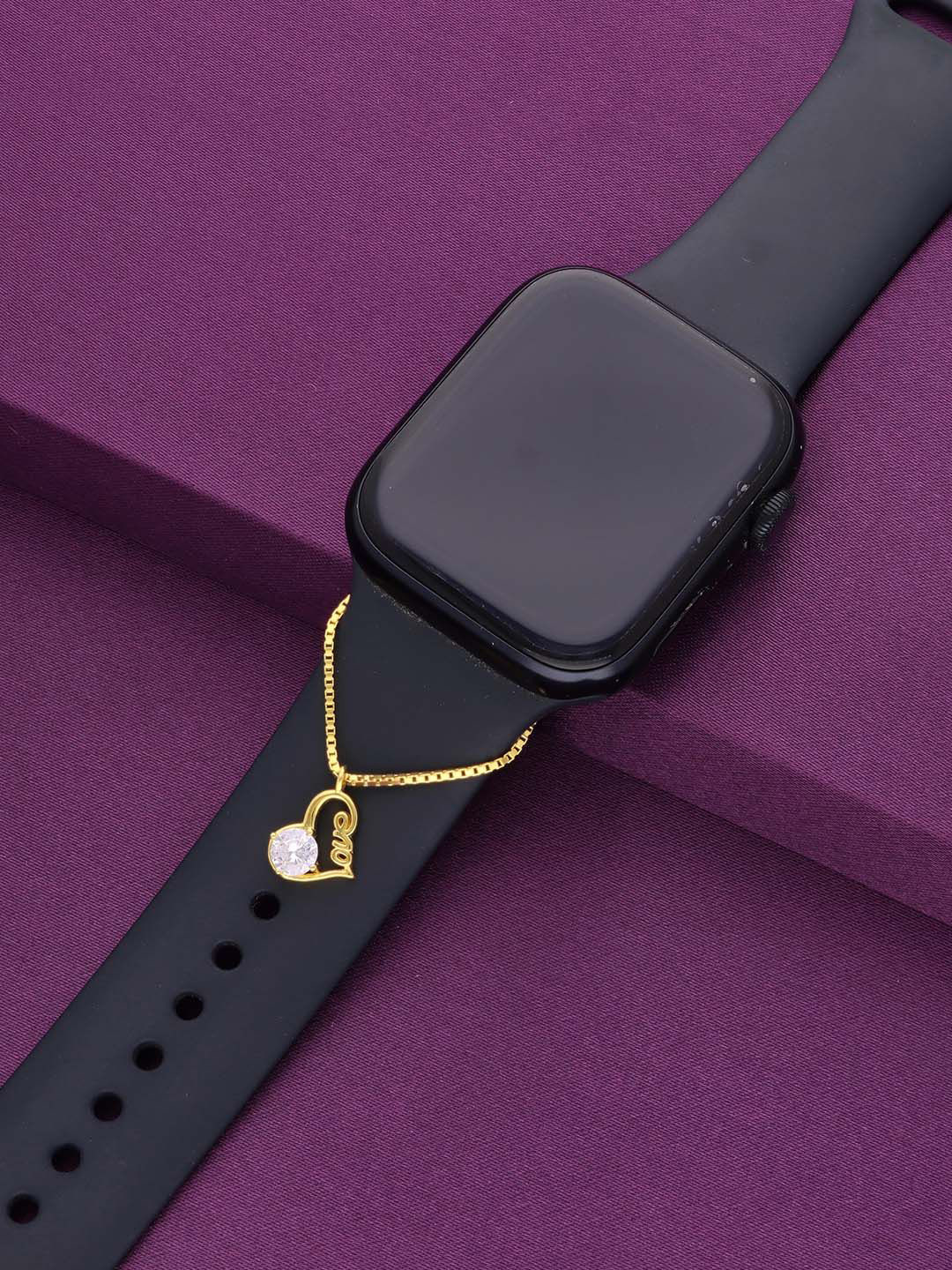 KAI JEWEL Stones Studded Solitaire Heart Love Watch Charm