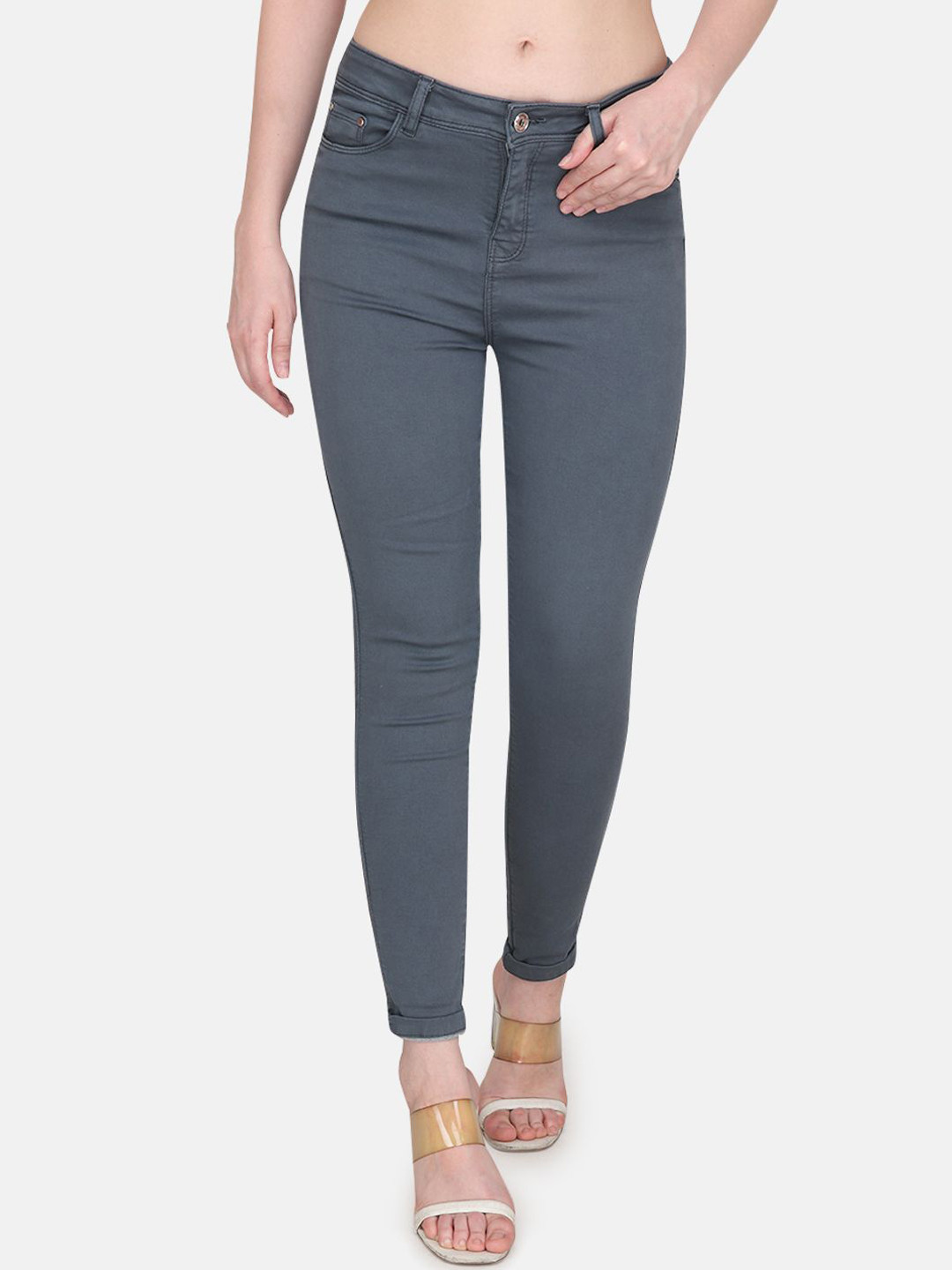 Albion By CnM Women Mid-Rise Slim Fit Low Distress Jeans