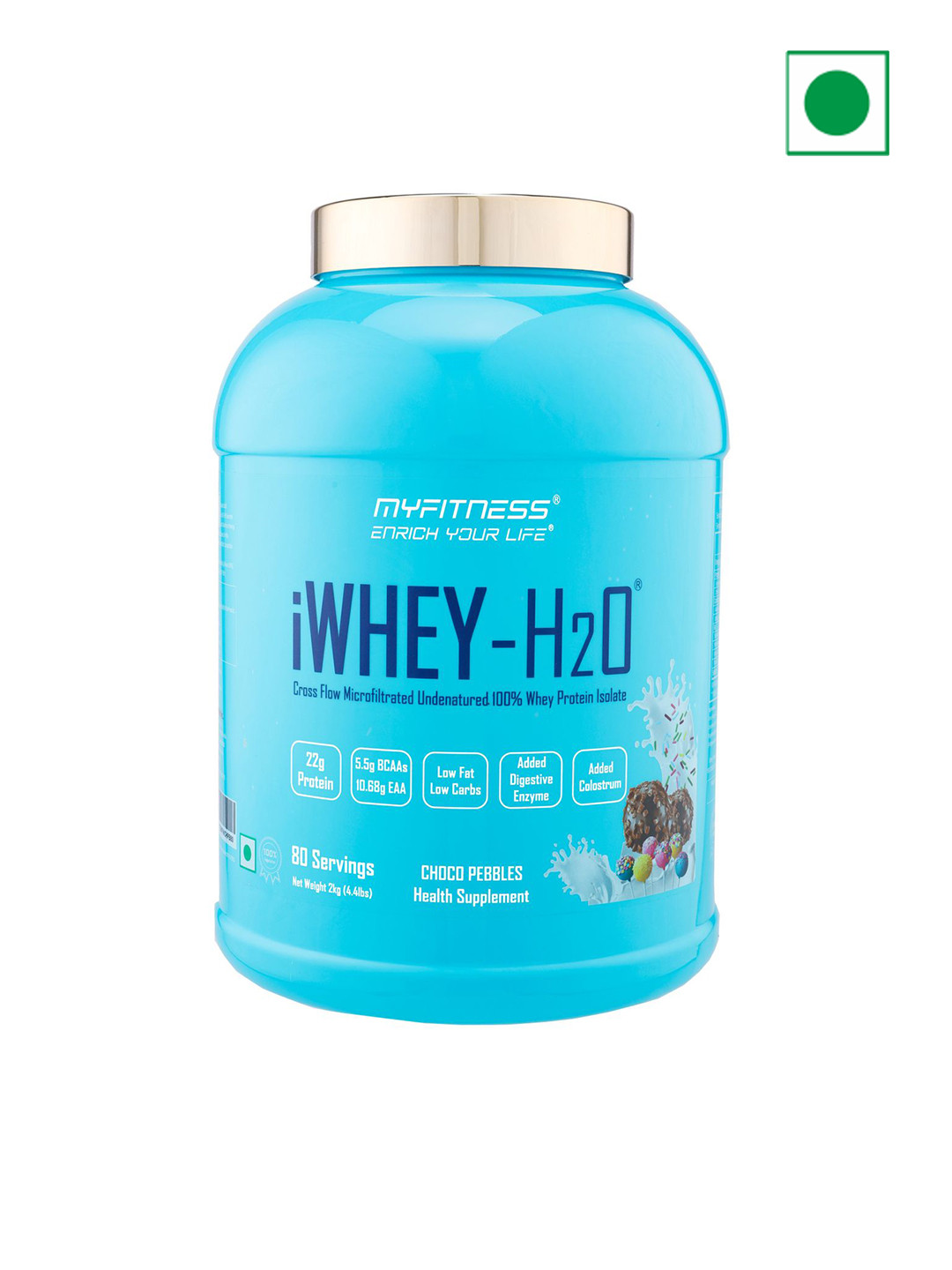 Myfitness iWhey H2O Whey Protein Powder Chocolate Pebbles 2kg - 80 Servings