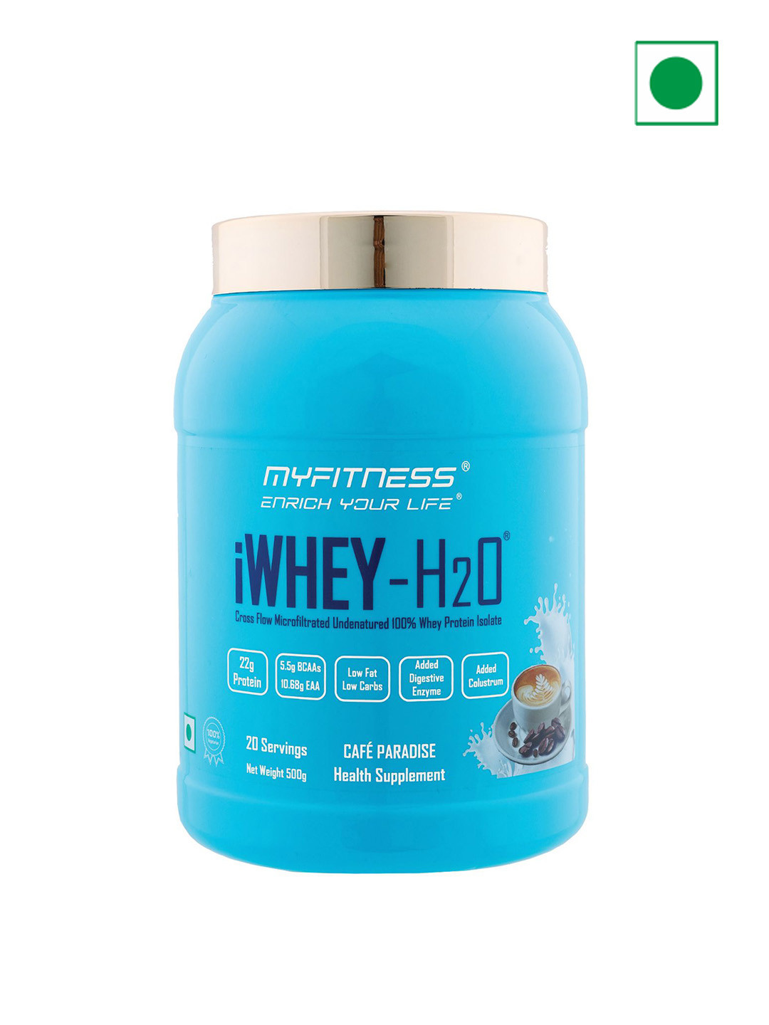 iWhey H2O Whey Protein Powder Cafe Paradise 500g - 20 Servings