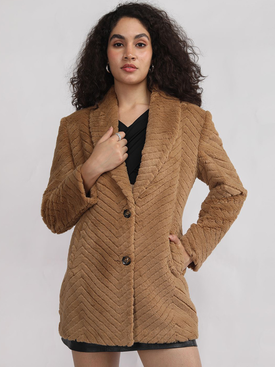 Plagg Faux Fur Overcoat