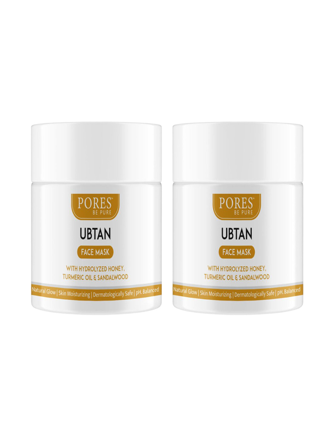 PORES Be Pure Set of 2 Ubtan Face Mask with Honey, Turmeric & Sandalwood - 100 g each