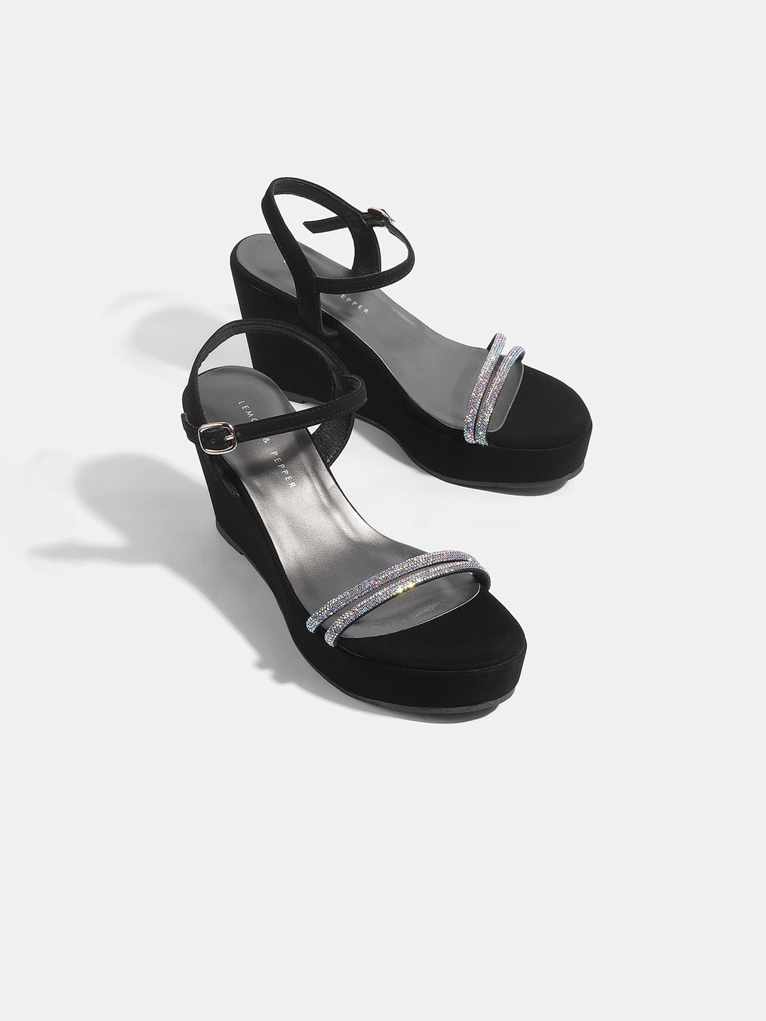 LEMON & PEPPER Women Western - Embellished Wedge Pumps