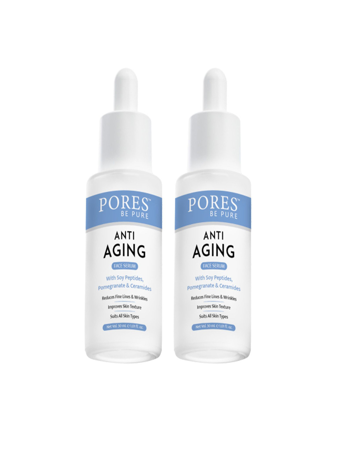 PORES Be Pure Set Of 2 Anti Aging Face Serum With Ceramides-30ml Each