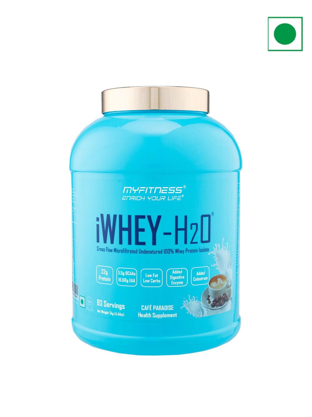 iWhey H2O Whey Protein Powder Cafe Paradise 2kg - 80 Servings
