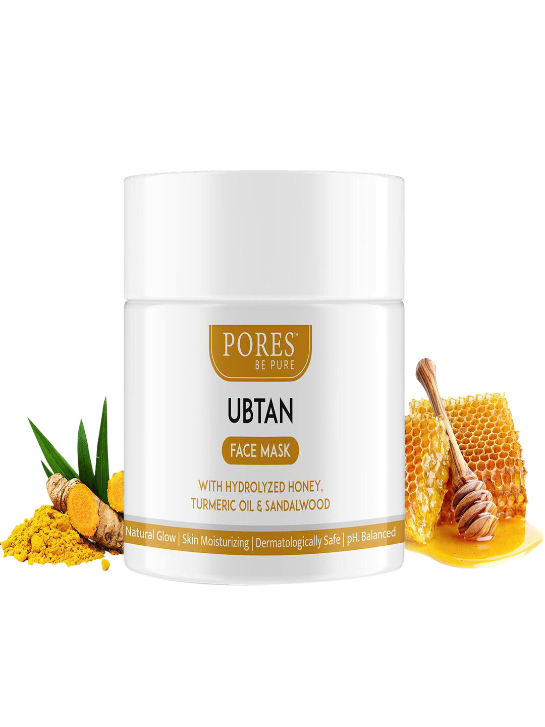 PORES Be Set Of 3 Pure Ubtan Face Mask With Honey Turmeric & Sandalwood-100g Each