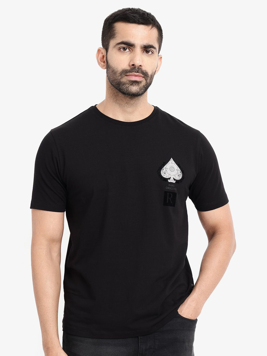 RARE RABBIT Men Graphic Printed Round Neck T-shirt