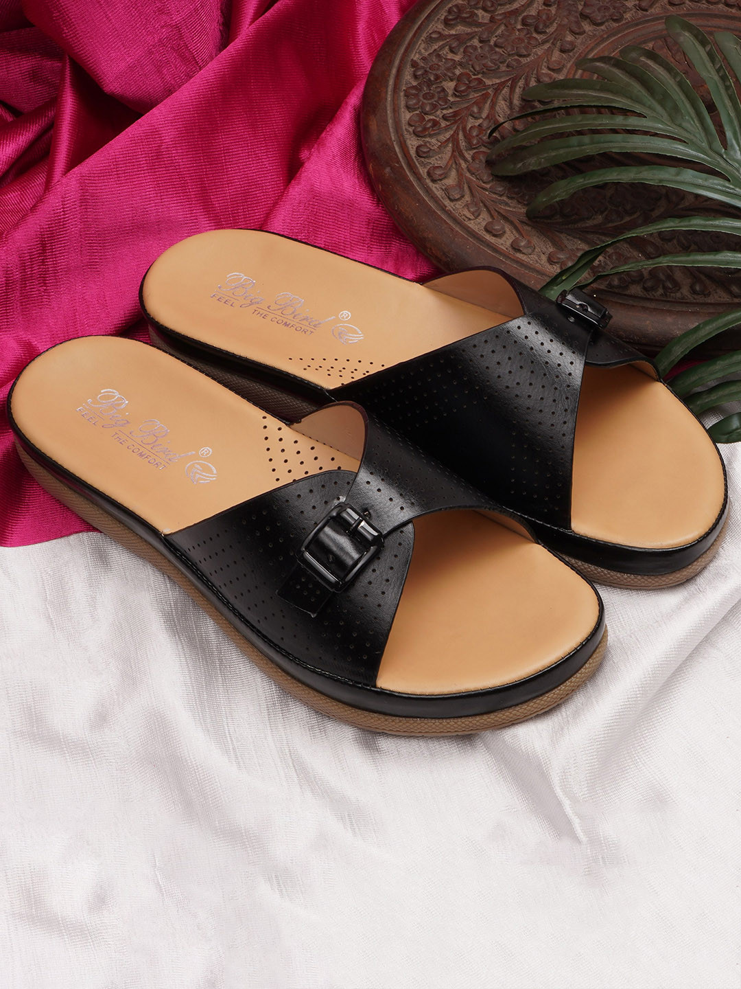 BIG BIRD Women Open Toe Flatform Heels Sandals With Laser Cuts