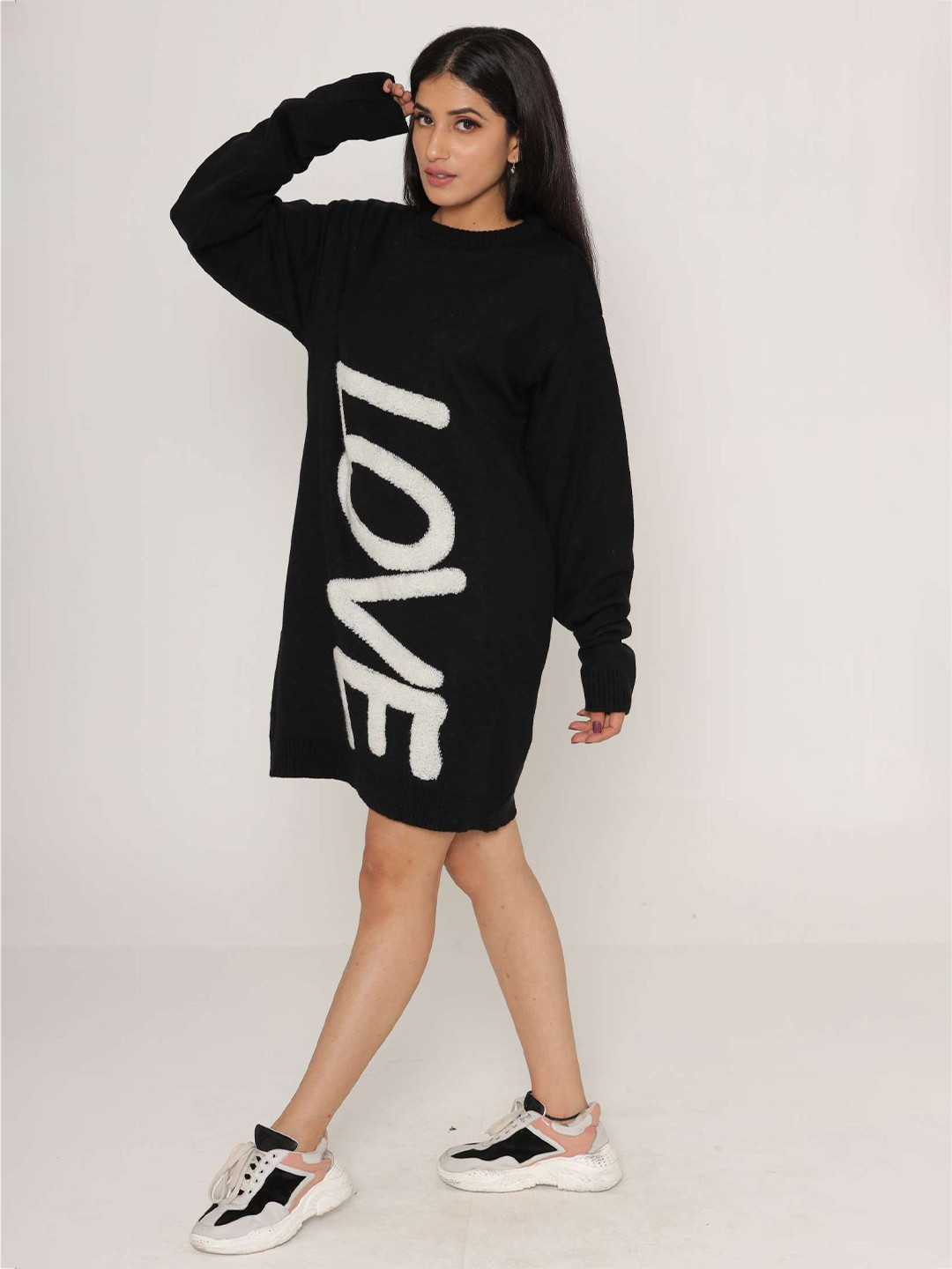 KASMA Print Woollen Mini Dress