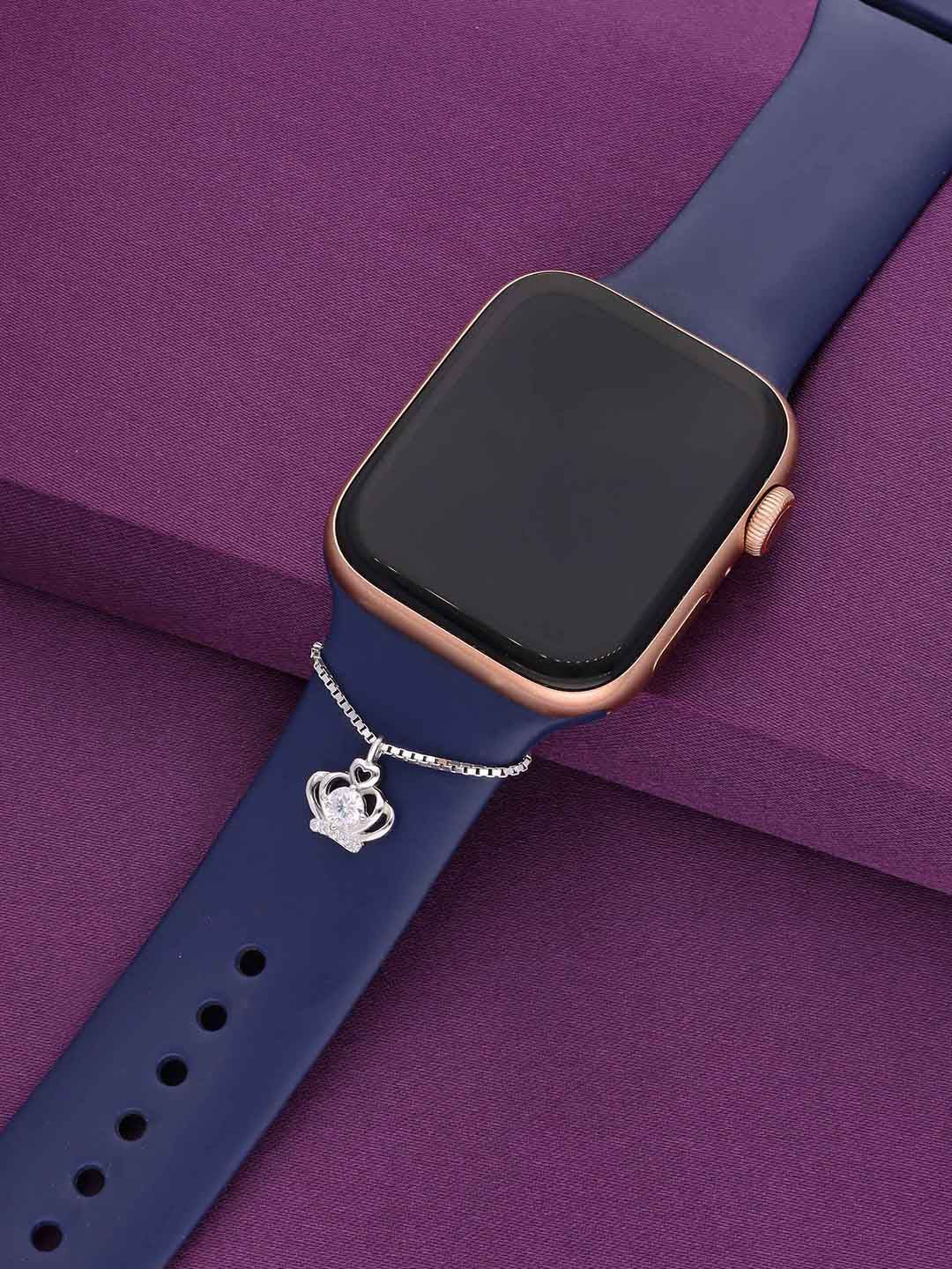 KAI JEWEL Sterling Silver CZ-Studded Crown Watch Charm