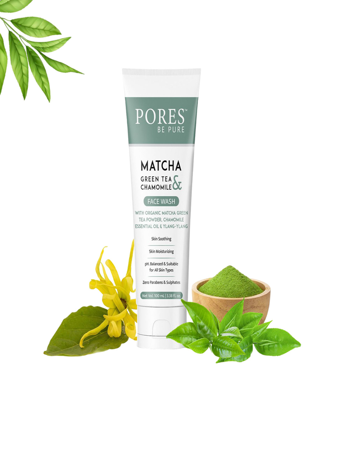 PORES Be Pure Set Of 3 Matcha Green Tea Purifying Face Wash - 100ml Each