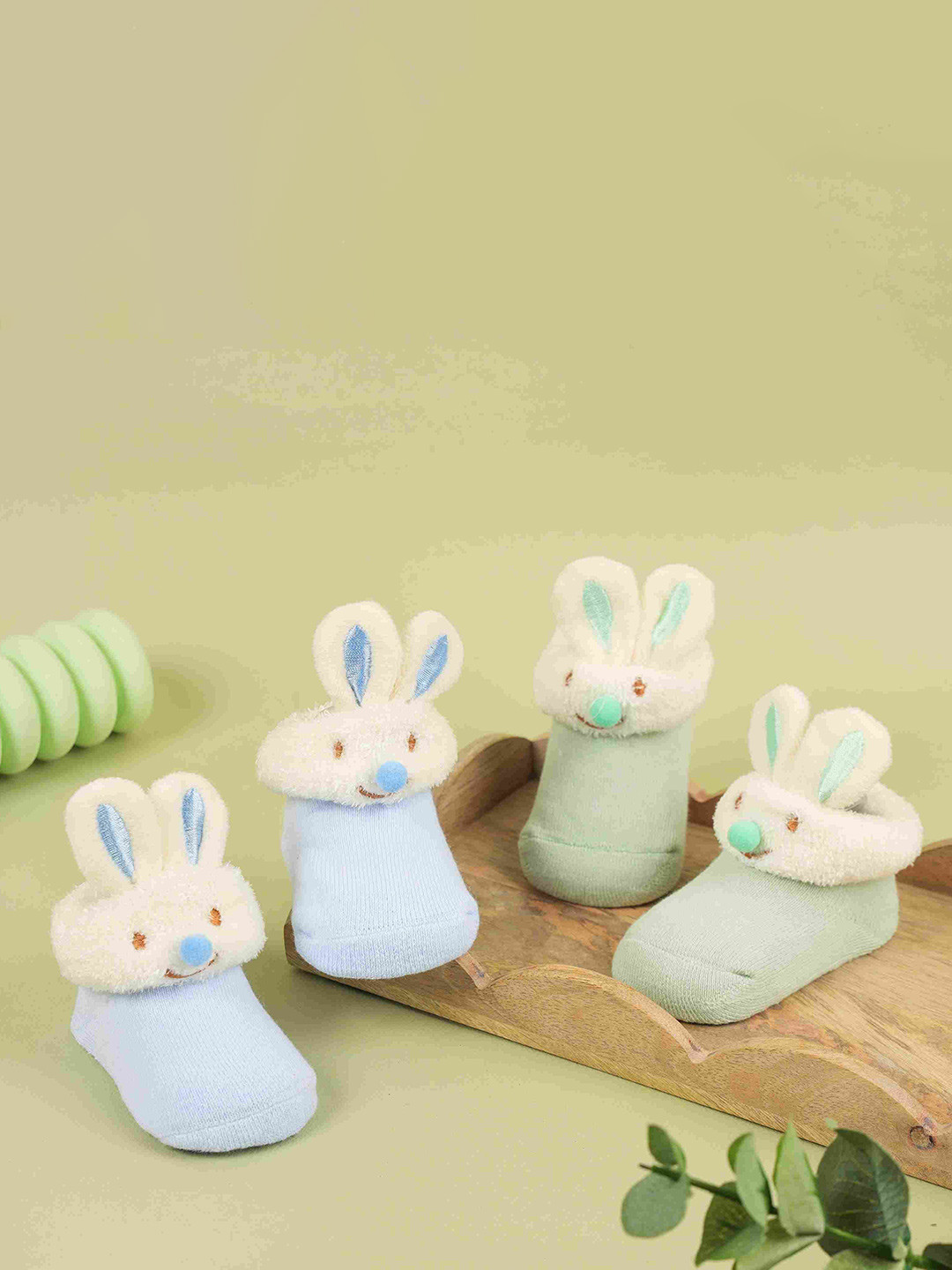 KICKS & CRAWL Infants Pack Of 2 Bunny Patterned Ankle-Length Socks