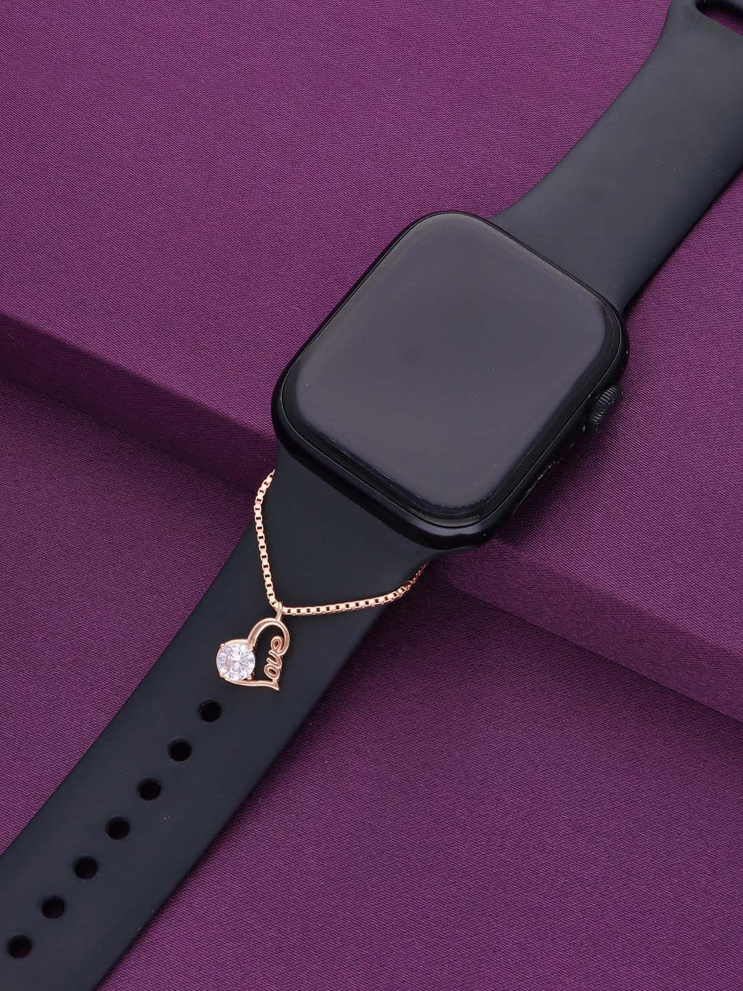 KAI JEWEL Sterling Silver Solitaire Heart Love Watch Charm