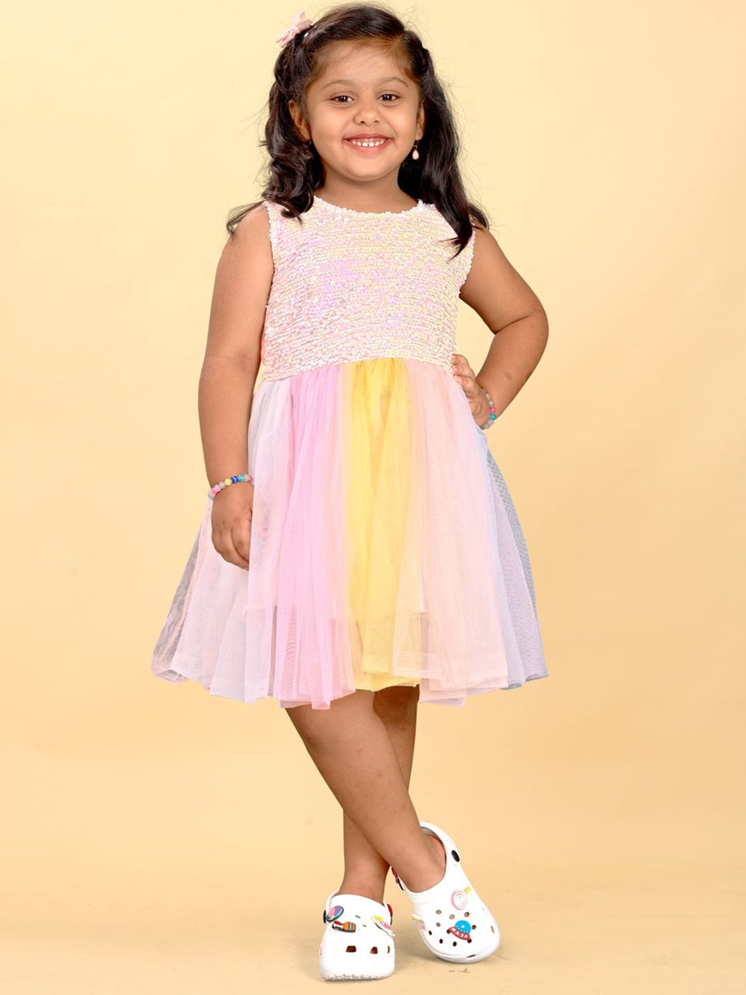 BAESD Girls Embroidery Net A-Line Dress