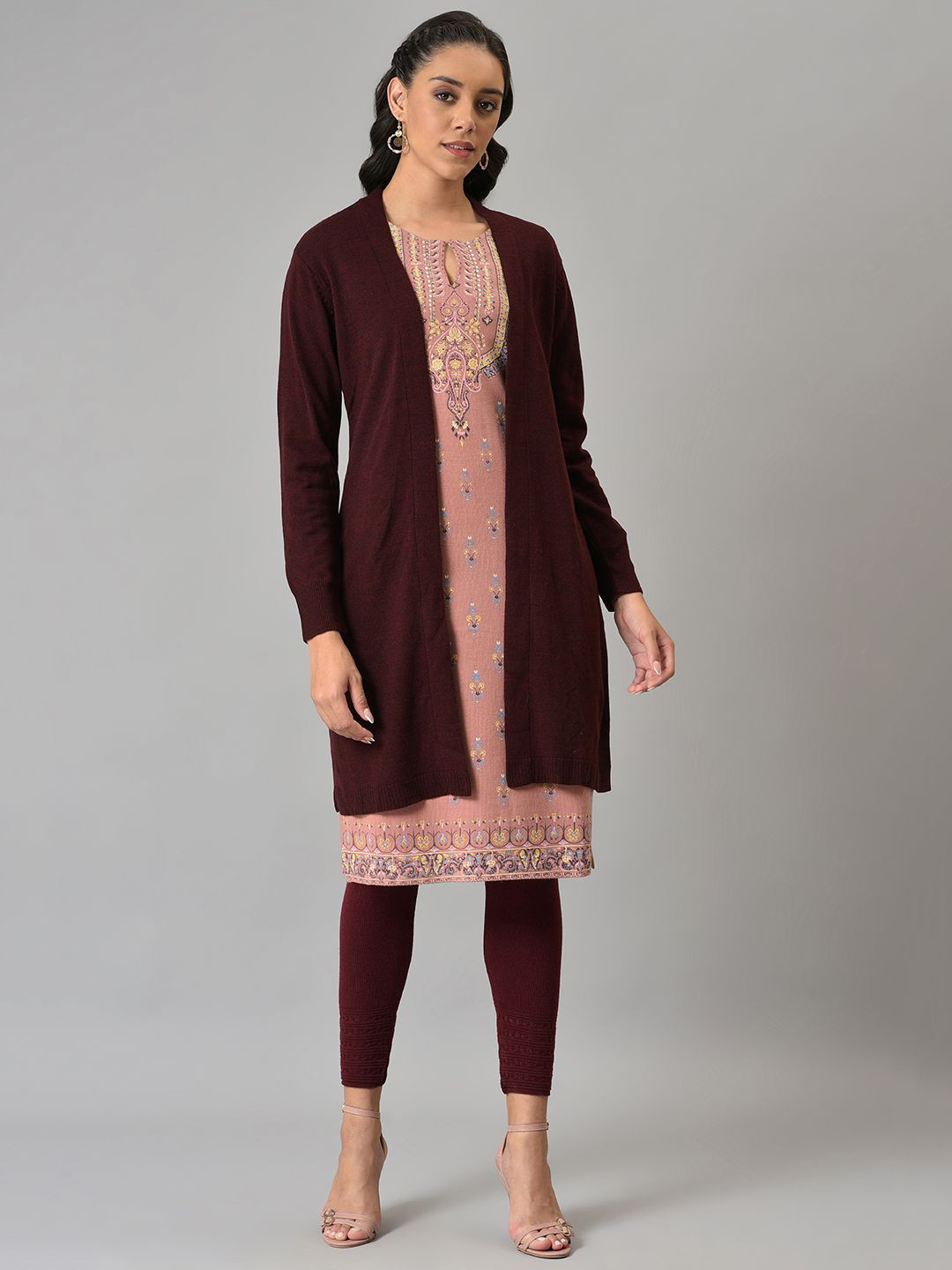 W Women Polyester PU Coated Cardigan