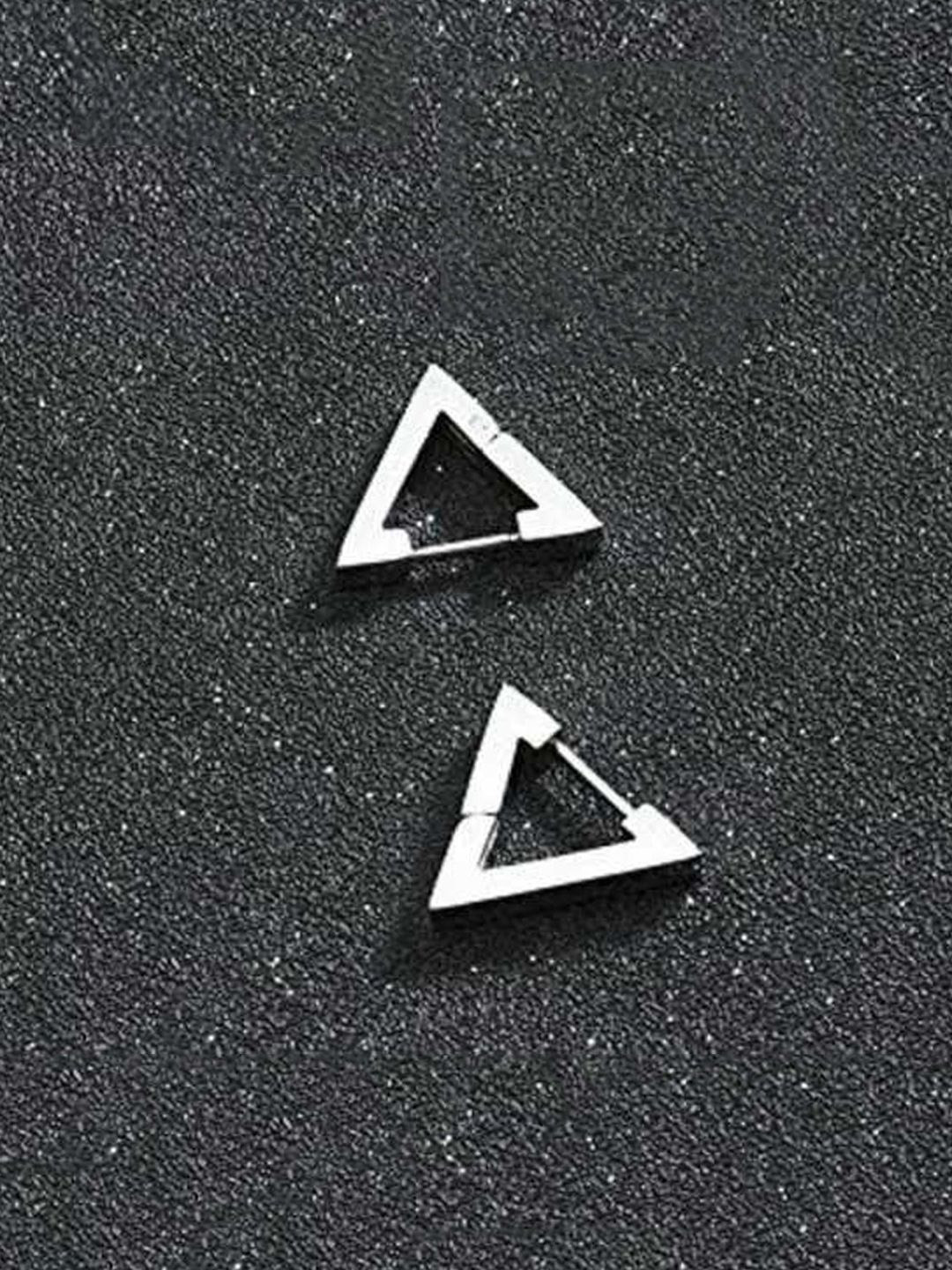 KRENOZ Men Triangle Shaped Hooped Piercing Studs