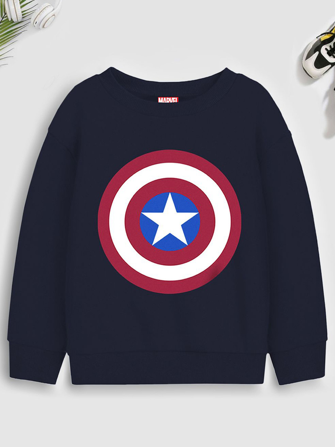 YK Marvel Boys Printed Hooded Sweatshirt
