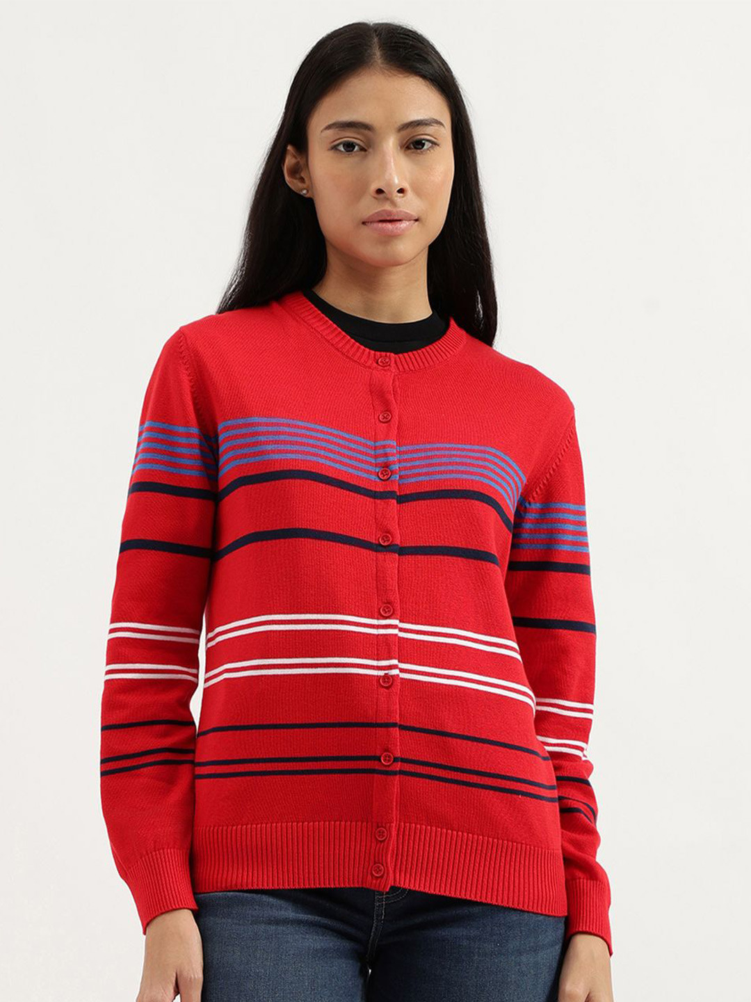 United Colors of Benetton Women Striped Cardigan