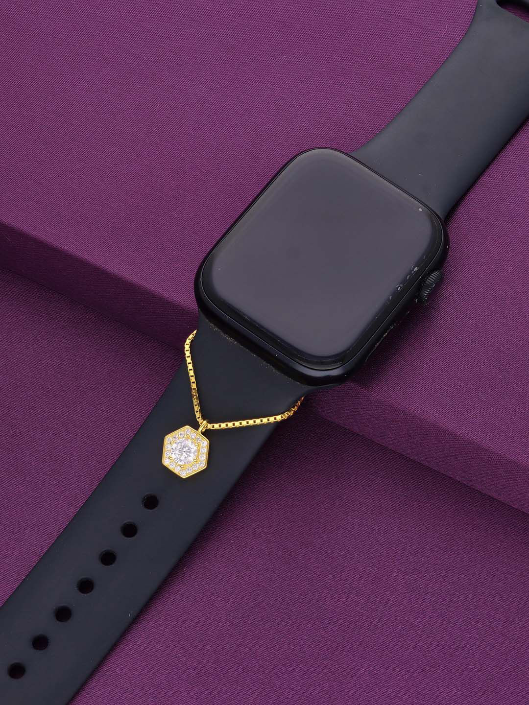 KAI JEWEL Sterling Silver Stone Studded Solitaire Watch Charm