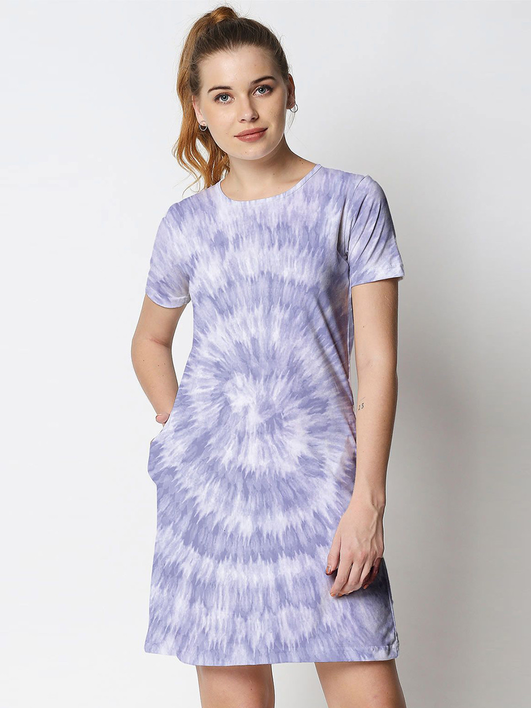 Wear Your Opinion Tie and Dye Short Sleeves Cotton T-shirt Dress