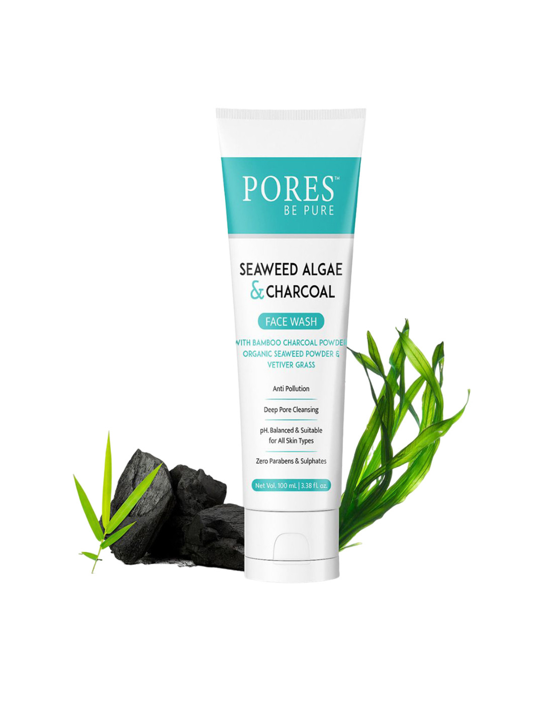 PORES Be Pure Seaweed Algae & Charcoal Face Wash - 100ml