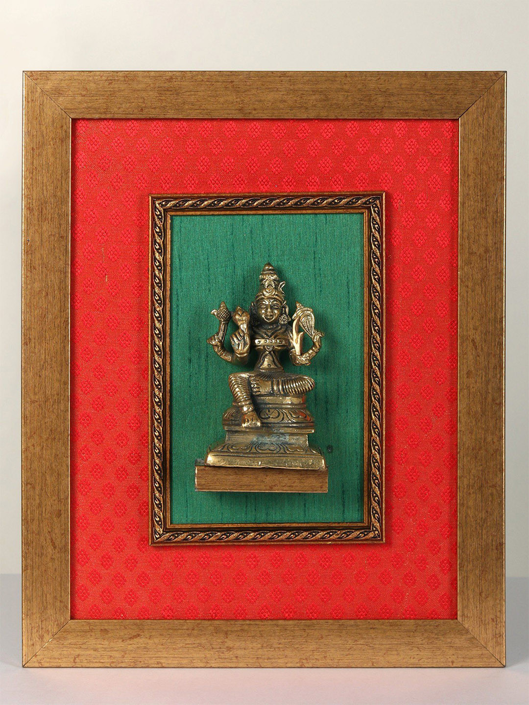 Exotic India Rajarajeshwari Brass Matte Hanging Hall Spiritual Wall Decor-15In