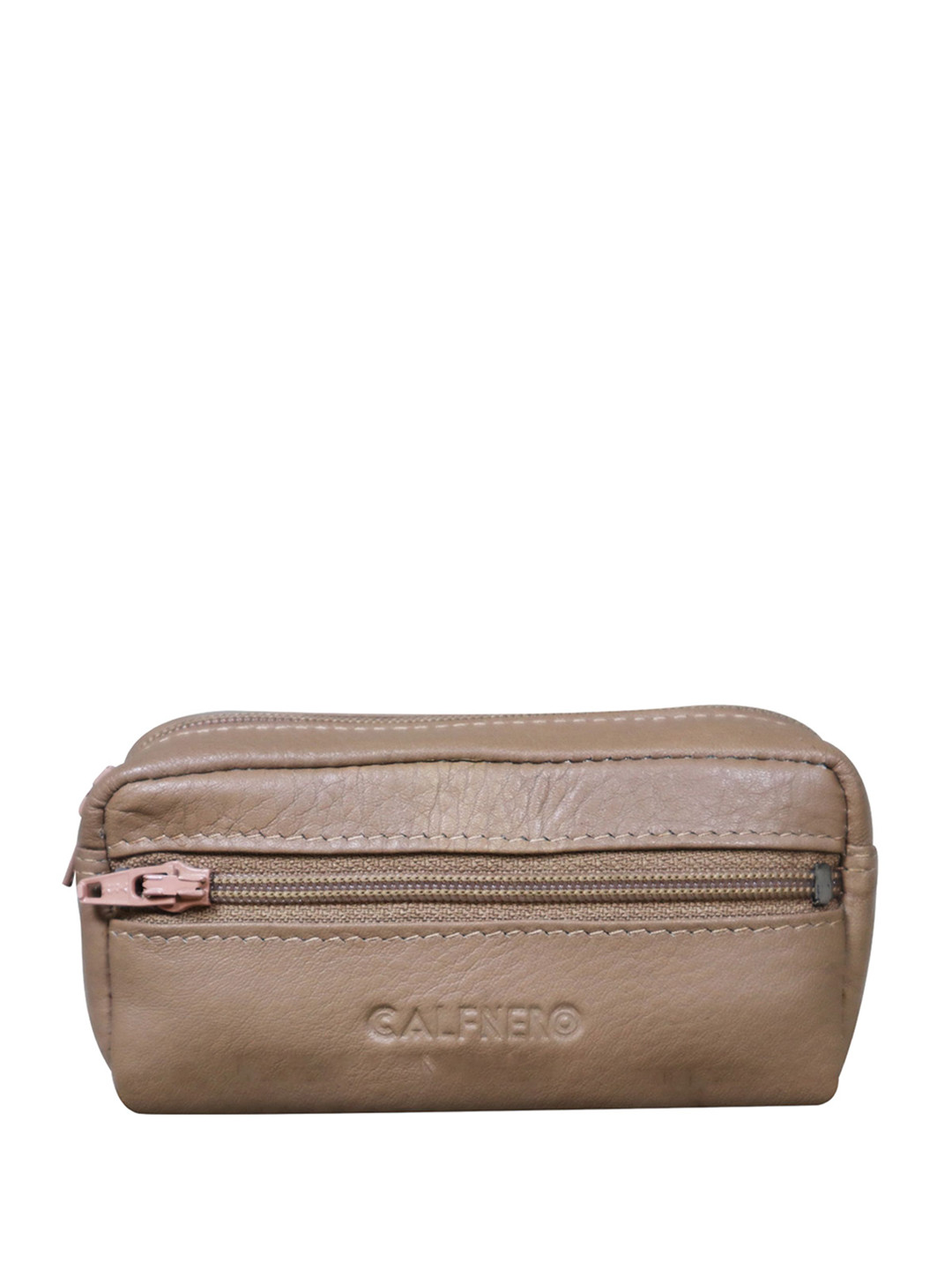 CALFNERO Unisex Genuine Leather Zip Around Wallet