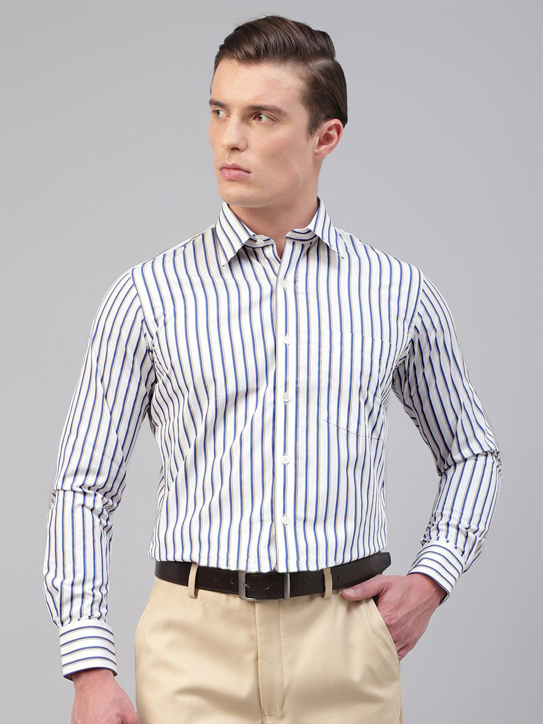 Buy Givo Men Opaque Striped Formal Shirt - Shirts for Men 30387054 
