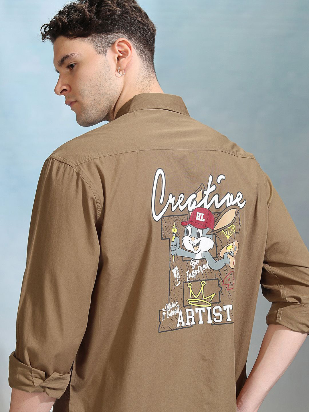 HIGHLANDER Men Resort Collar All over Printed Shirt