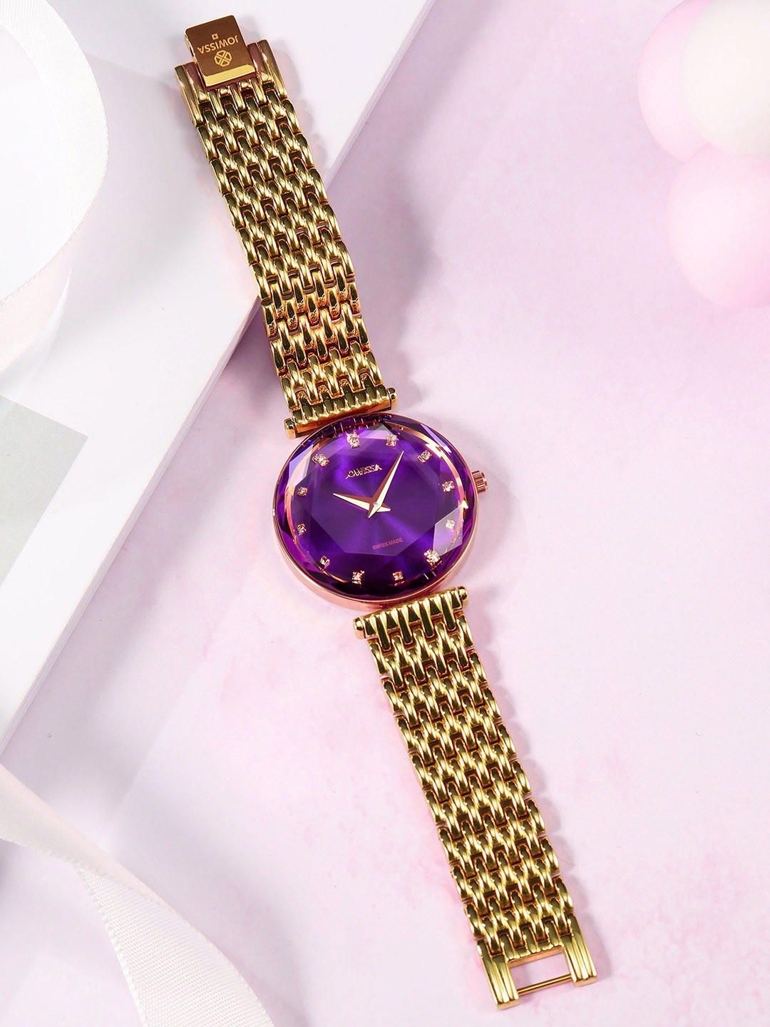 JOWISSA Women Swiss Made Facet Brilliant Quartz Dial Analog Watch J5.843.M