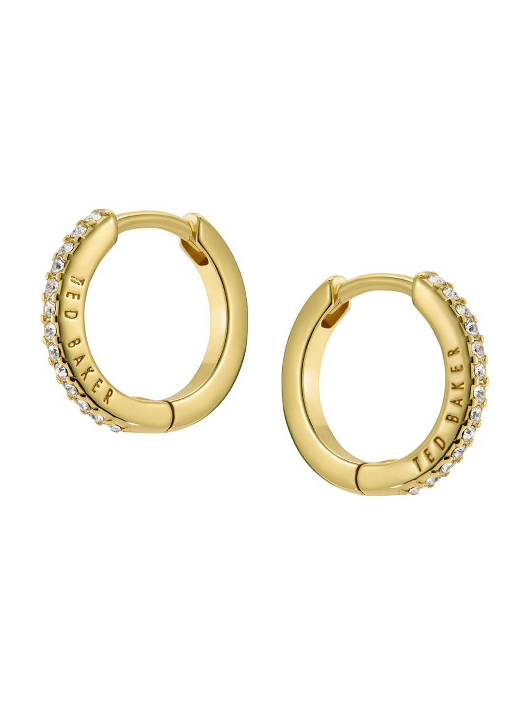 Ted Baker Heplie Crystal Studded Gold-Plated Circular Hoop Earrings