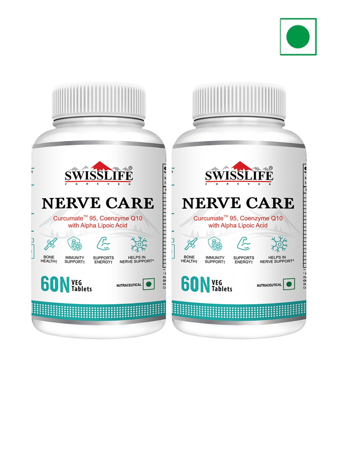 Swisslife Forever Pack Of 2 Nerve Care with Curcumate 95 - 60 Tablets Each