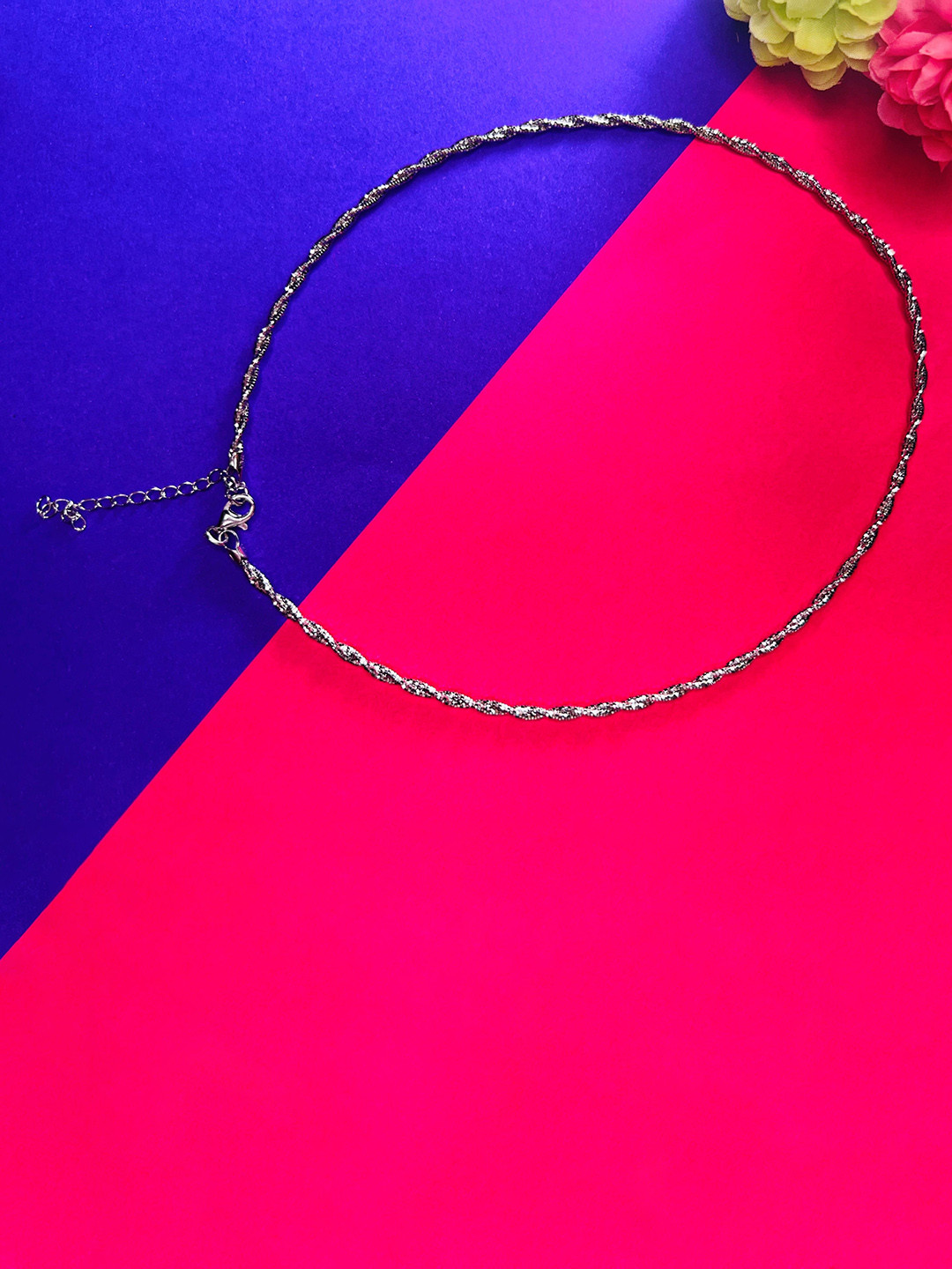 Arte Jewels 925 Sterling Silver Textured Chain