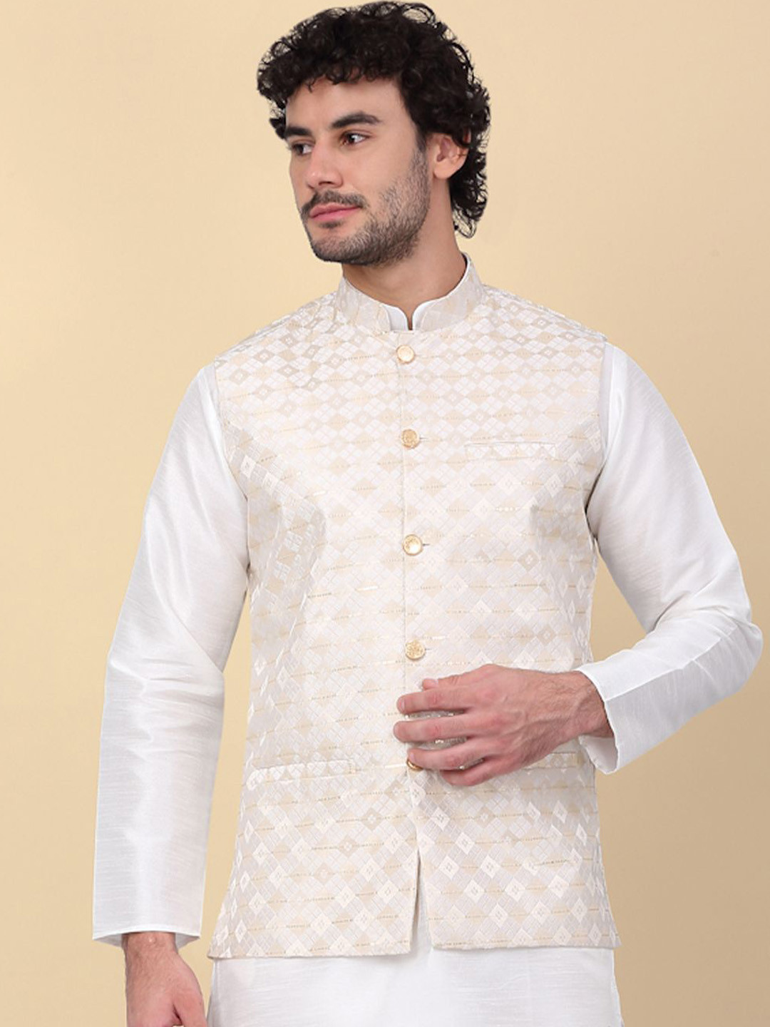 KRAFT INDIA Sequence Work Woven Nehru Jacket