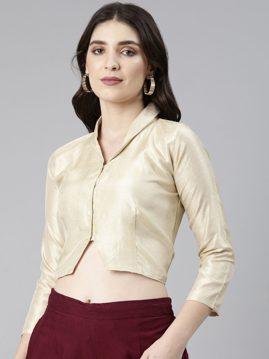 Souchii Shawl Collar Saree Blouse