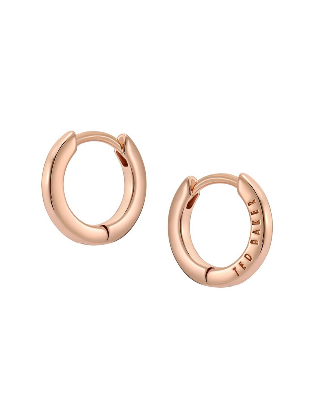 Ted Baker Crislie Logo Rose Gold-Plated Circular Hoop Earrings