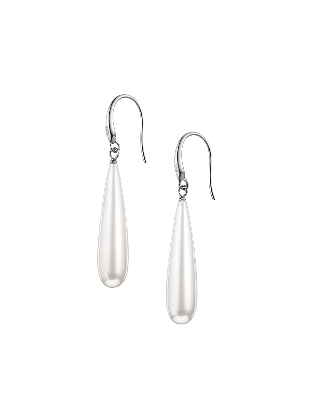 HighSpark 925 Sterling Silver Majestic Long Pearl Drop Earrings