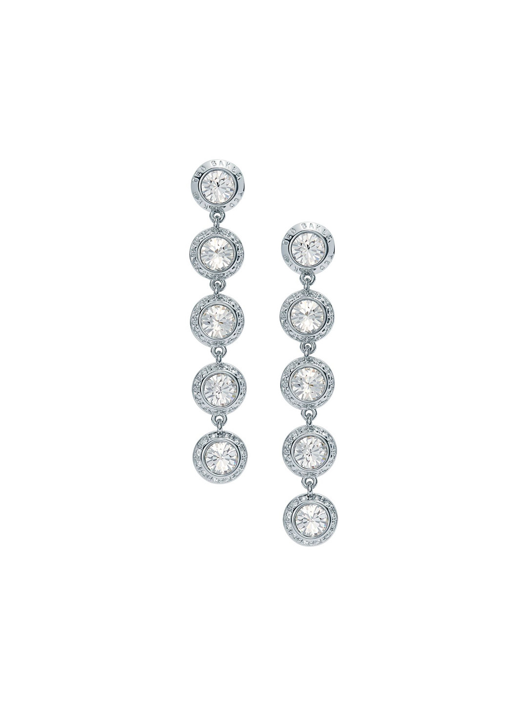 Ted Baker Sorella Solitaire Silver-Plated Sparkle Crystal Drop Earrings
