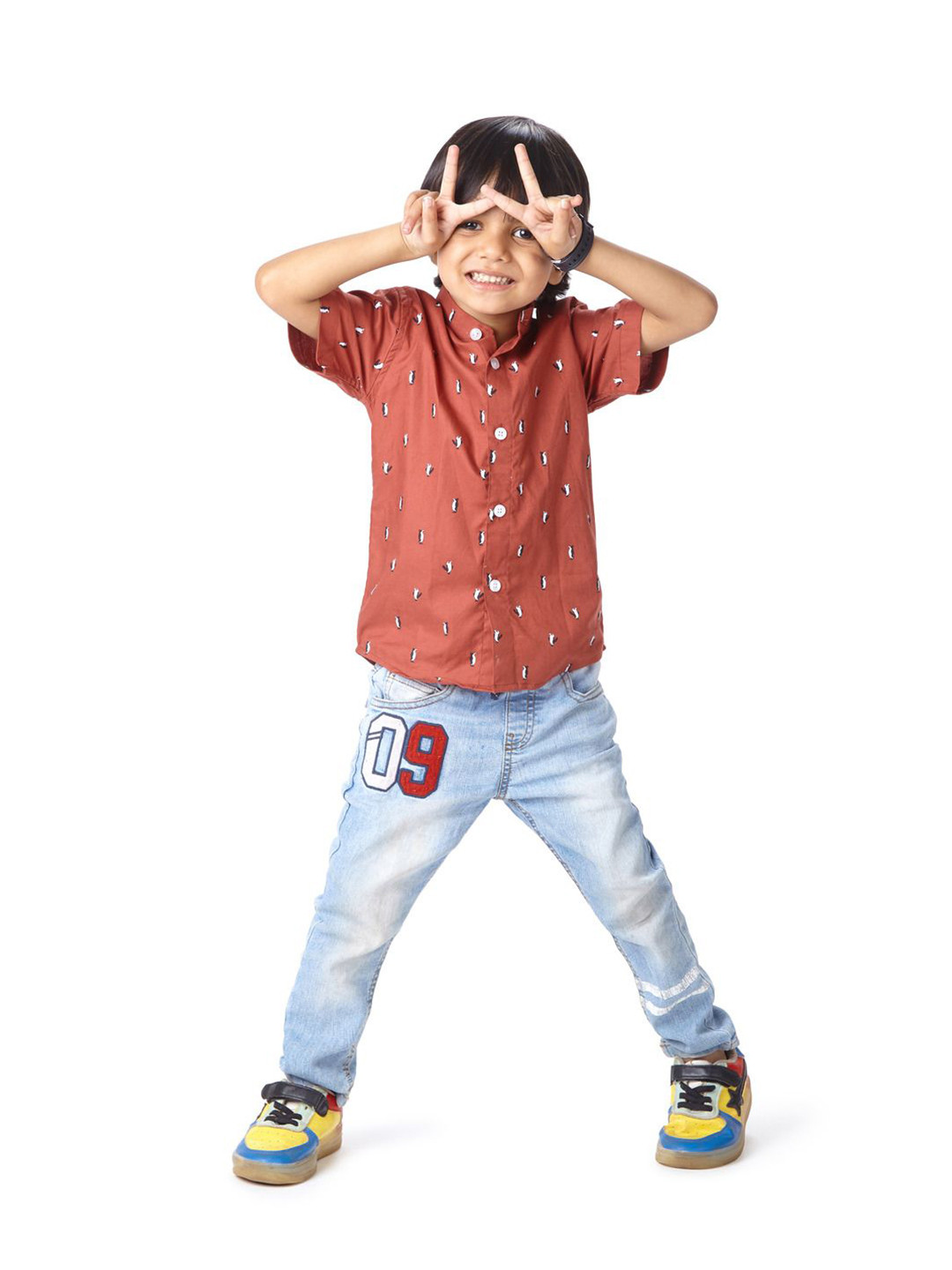 Babywish Unisex Kids Standard Opaque Printed Casual Shirt