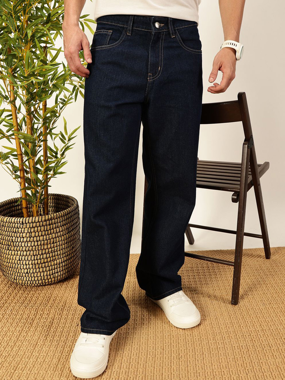 Thomas Scott Men Smart Relaxed Fit Baggy Jeans