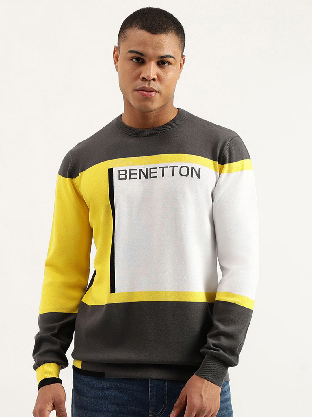 United Colors of Benetton Men Colourblocked Pullover