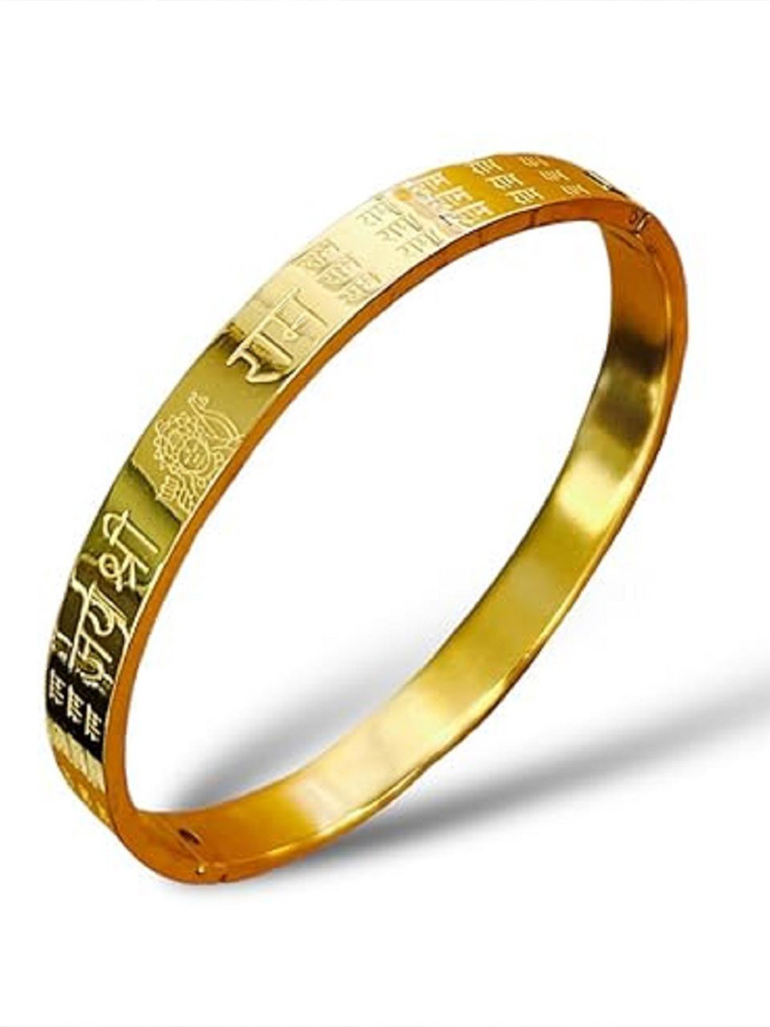 WATCHSTAR Men Gold-Plated Stainless Steel Ram Design Kada Bracelet